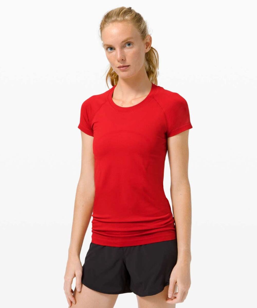 Lululemon dark red short sleeve swiftly tech - size 12